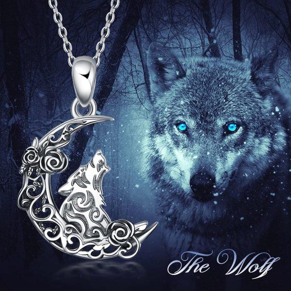 Sterling Silver Wolf Necklace -4