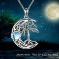 wholesale 925 Sterling Silver Moonstone Tree of Life Pendant I Love You in 100 Languages - Cremation Keepsake Jewelry for Women & Girls-0-5