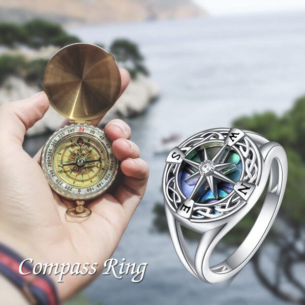 Sterling Silver Compass Rings-5