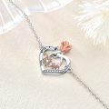 wholesale 925 Sterling Silver Mom Rose Flower Heart Charm Bracelet Gift for Women-0-3