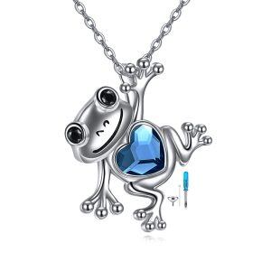 Sterling Silver Frog Necklace-0