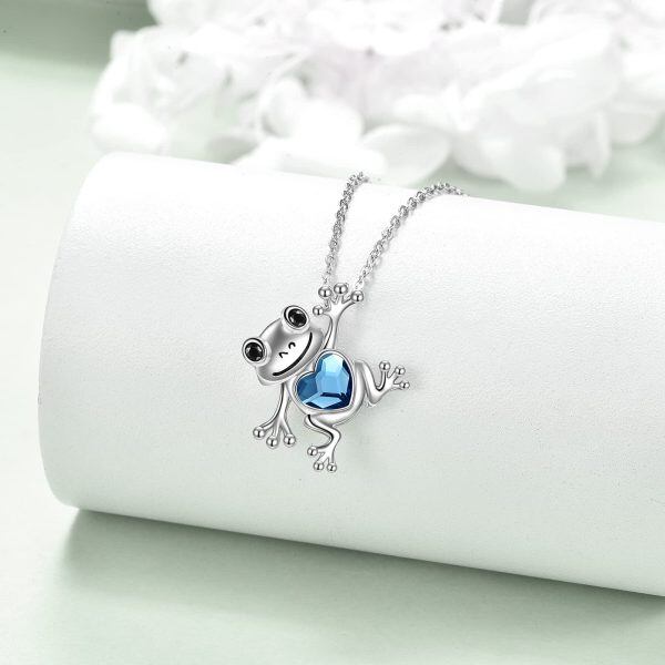 Sterling Silver Frog Necklace-4