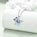 wholesale 925 Sterling Silver Blue Crystal Frog Heart Pendant Necklace for Women-0-4