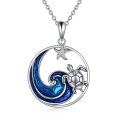 wholesale 925 Sterling Silver Sea Wave Turtle Pendant Necklaces with Starfish Charm Ocean s for Women Girls Mothers Wives-0-0