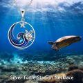 wholesale 925 Sterling Silver Sea Wave Turtle Pendant Necklaces with Starfish Charm Ocean s for Women Girls Mothers Wives-0-3