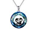 wholesale 925 Sterling Silver Blue Crystal Penguin Pendant Necklace  for Women-0-0