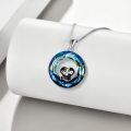 wholesale 925 Sterling Silver Blue Crystal Penguin Pendant Necklace  for Women-0-3