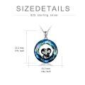 wholesale 925 Sterling Silver Blue Crystal Penguin Pendant Necklace  for Women-0-5