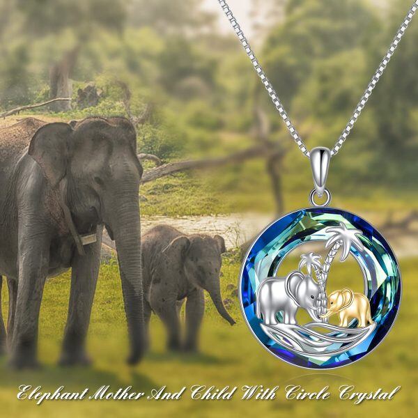 Sterling Silver Elephant Mother And Child Necklace-1