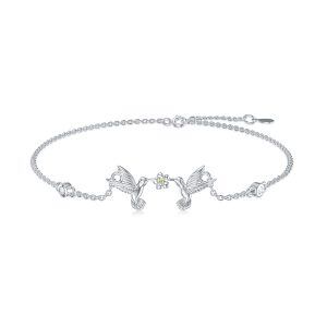 Sterling Silver Hummingbird Ankle Bracelets-0