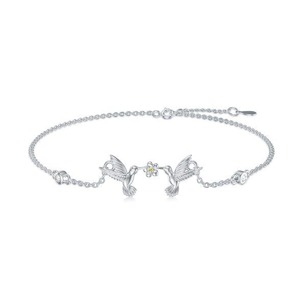 Sterling Silver Hummingbird Ankle Bracelets-0