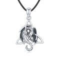 wholesale 925 Sterling Silver Celtic Triquetra Dragon Pendant Necklace for Women-0-0