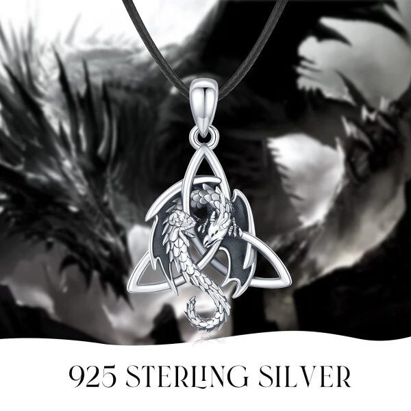 Sterling Silver Dragon Necklace-5