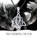 wholesale 925 Sterling Silver Celtic Triquetra Dragon Pendant Necklace for Women-0-5