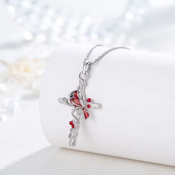 Sterling Silver Cardinal Necklace-1