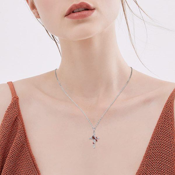 Sterling Silver Cardinal Necklace-4