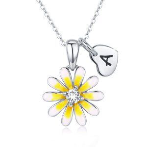 Sterling Silver Sun Flower Necklace-0