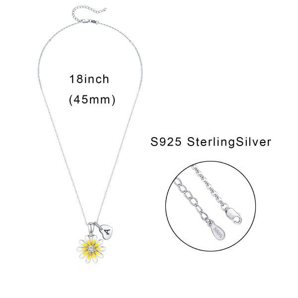 Sterling Silver Sun Flower Necklace-5