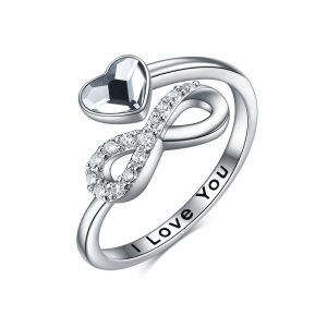 Sterling Silver Infinity Heart Rings -0