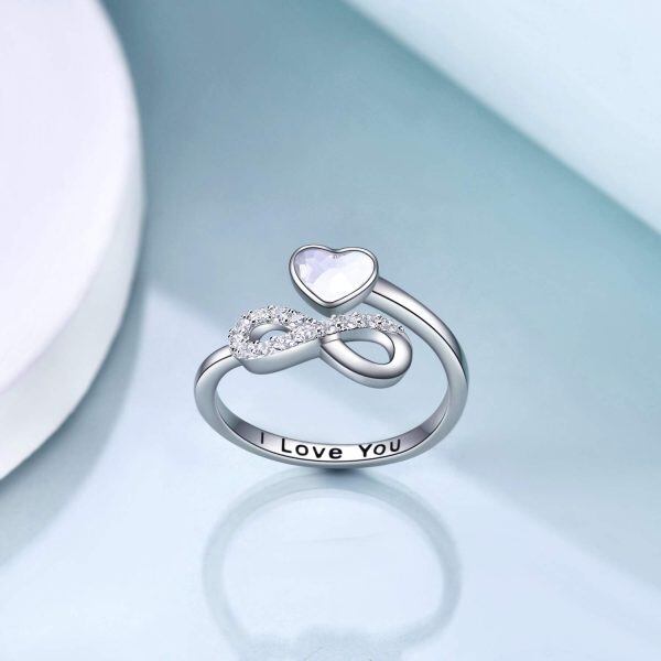 Sterling Silver Infinity Heart Rings -1