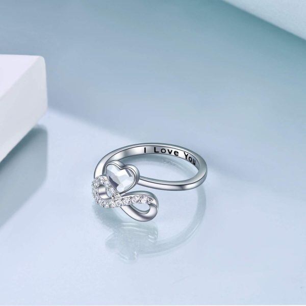 Sterling Silver Infinity Heart Rings -2