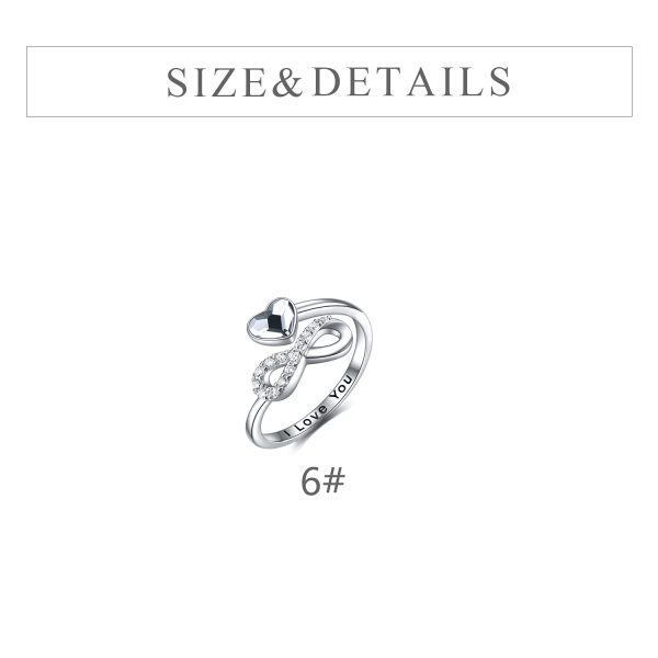 Sterling Silver Infinity Heart Rings -4