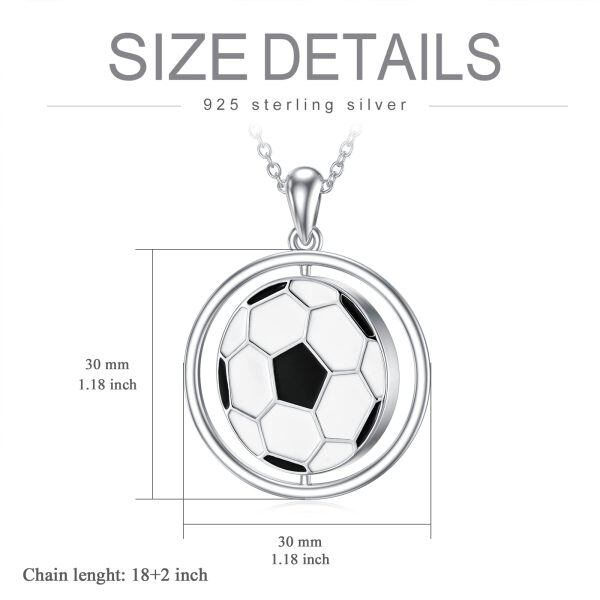 Sterling Silver Rotatable Football Necklace -4