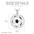 wholesale 925 Sterling Silver Round Soccer Ball Pendant Necklace with Number 13 Charm for Women-0-4