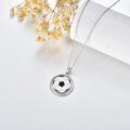 wholesale 925 Sterling Silver Round Soccer Ball Pendant Necklace with Number 13 Charm for Women-0-6