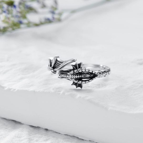 Sterling Silver Dragon Ring -4