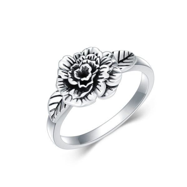 Sterling Silver Birth Flower Rings-0