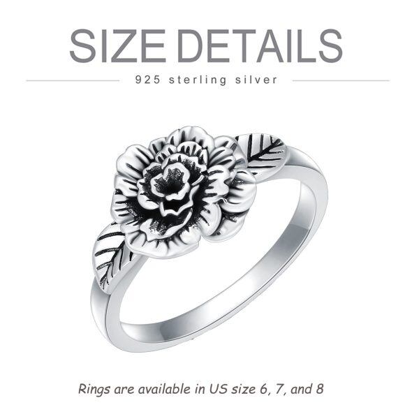 Sterling Silver Birth Flower Rings-4