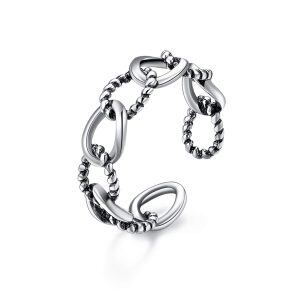 Sterling Silver Adjustable Open Ring -0