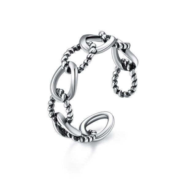 Sterling Silver Adjustable Open Ring -0