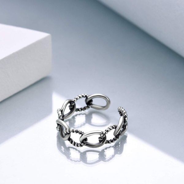 Sterling Silver Adjustable Open Ring -2