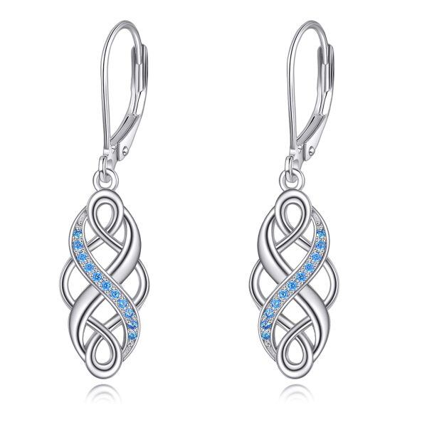 Sterling Silver Celtic Knot Dangle Earrings-0