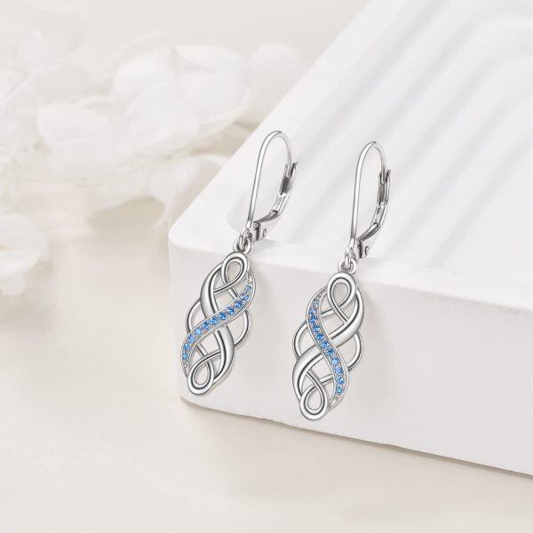 Sterling Silver Celtic Knot Dangle Earrings-2