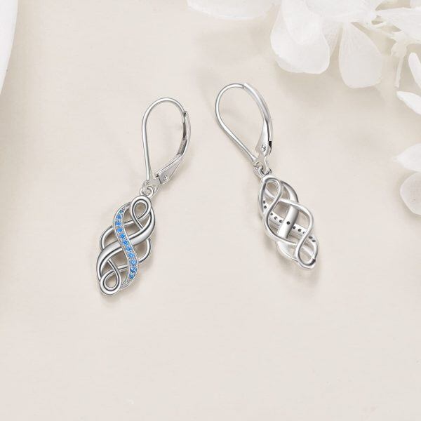 Sterling Silver Celtic Knot Dangle Earrings-3