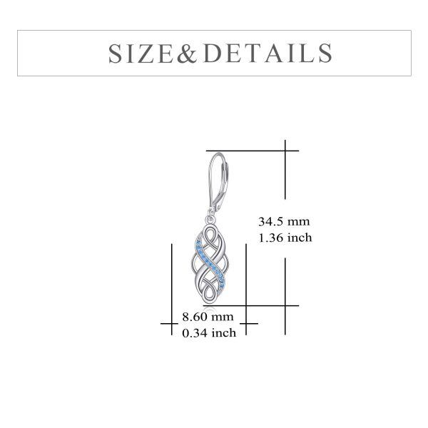 Sterling Silver Celtic Knot Dangle Earrings-4