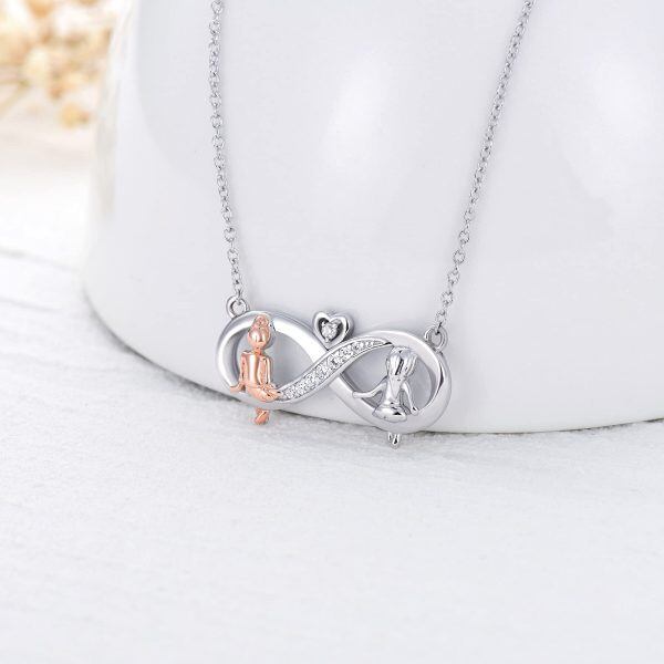 Sterling Silver Infinity Sister Necklace-4