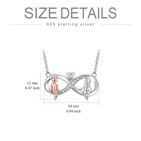 Sterling Silver Infinity Sister Necklace-5