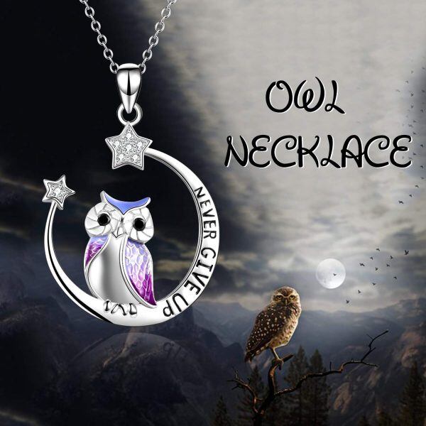 Sterling Silver Owl Necklace -1