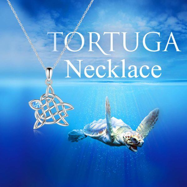 Sterling Silver Turtle Necklace-5