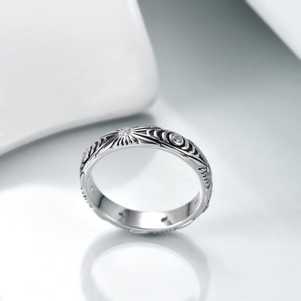 Sterling Silver Moon Phase Ring -2