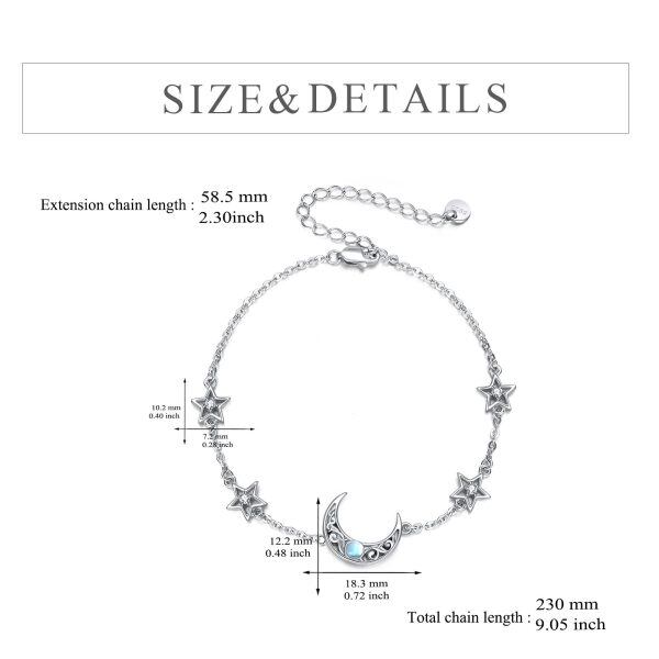 Sterling Silver Moonstone Anklet Bracelets-1