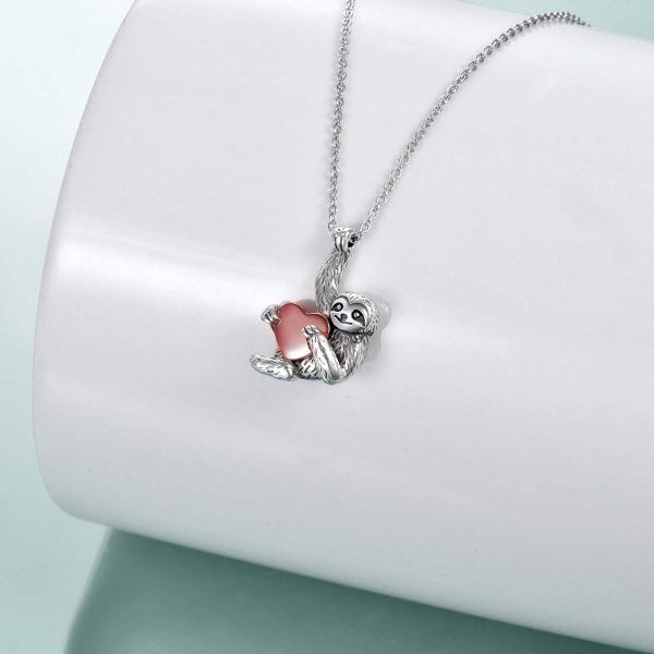 Sterling Silver Sloth Cremation Urn Necklaces -1