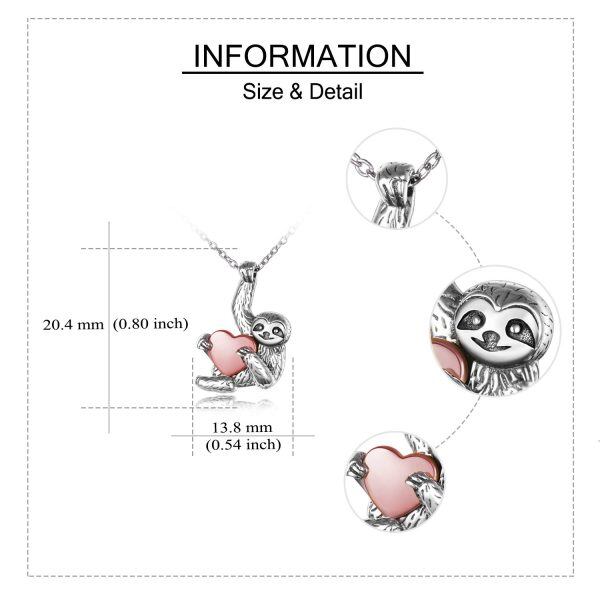 Sterling Silver Sloth Cremation Urn Necklaces -3