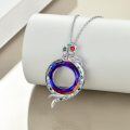 wholesale 925 Sterling Silver Rainbow Crystal Phoenix Pendant Necklace for Women-0-1