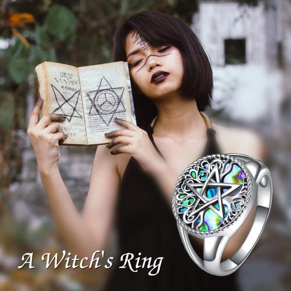 Sterling Silver Pentagram Pentacle Ring -3