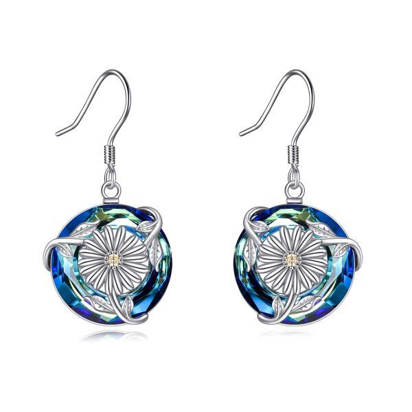 Sterling Silver Flower Earrings-0